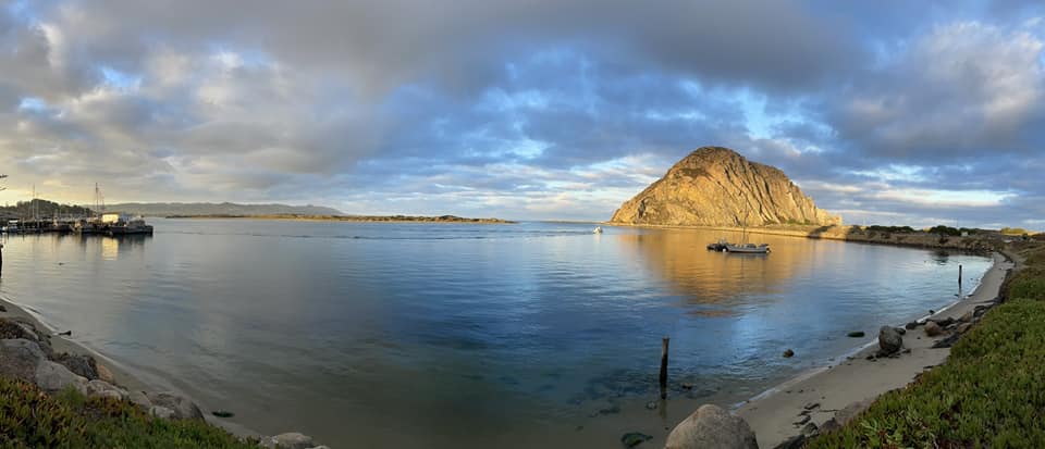 Morro Bay with marine clouds