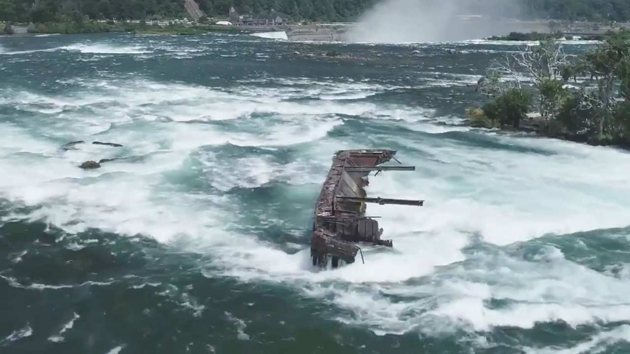 Niagara Parks staff is monitoring the scow, which one official says could stay there"for days or for years."