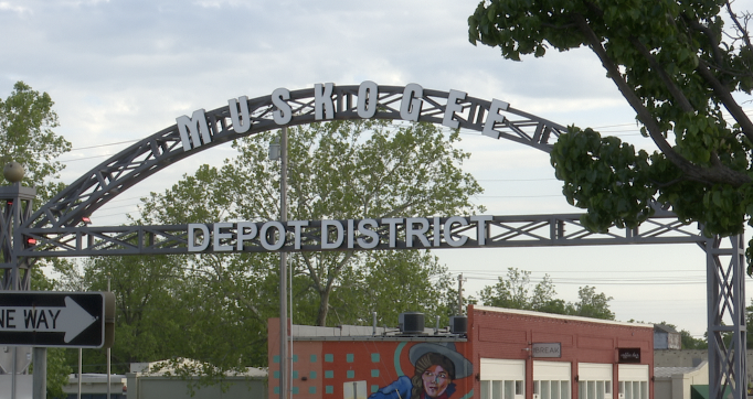 Muskogee Depot District Sign