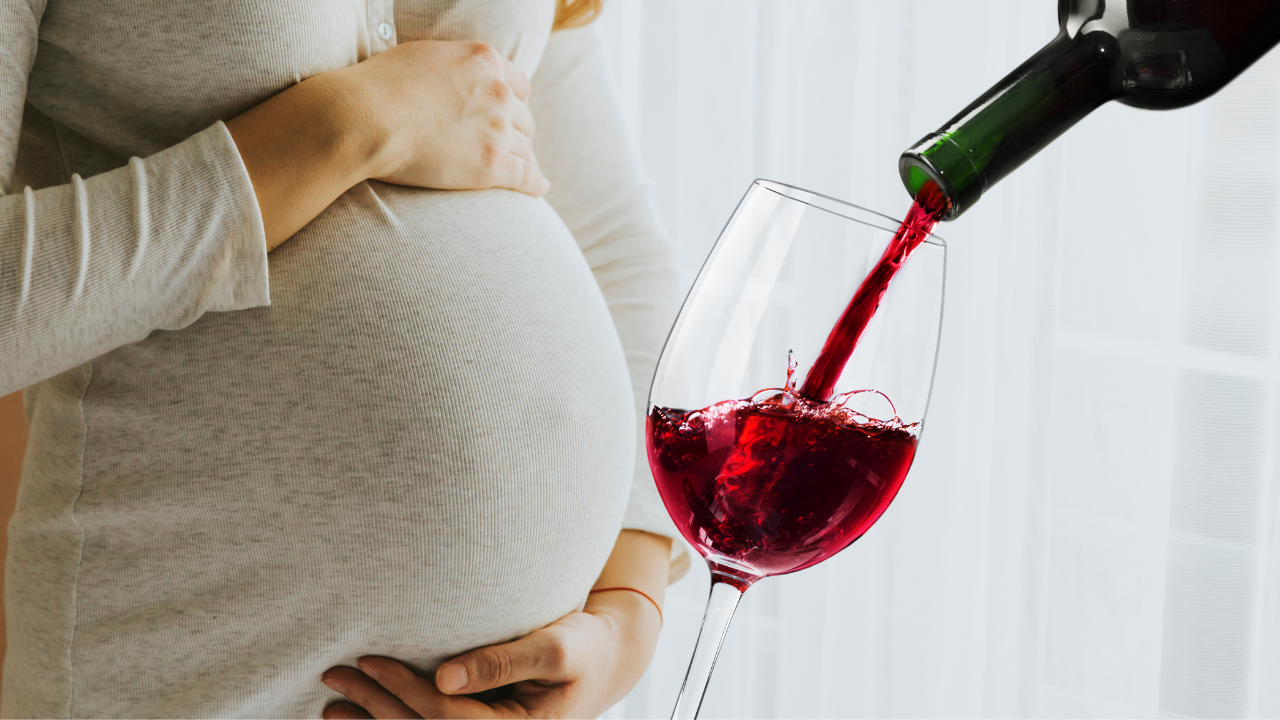 Pregnant Woman with Wine 