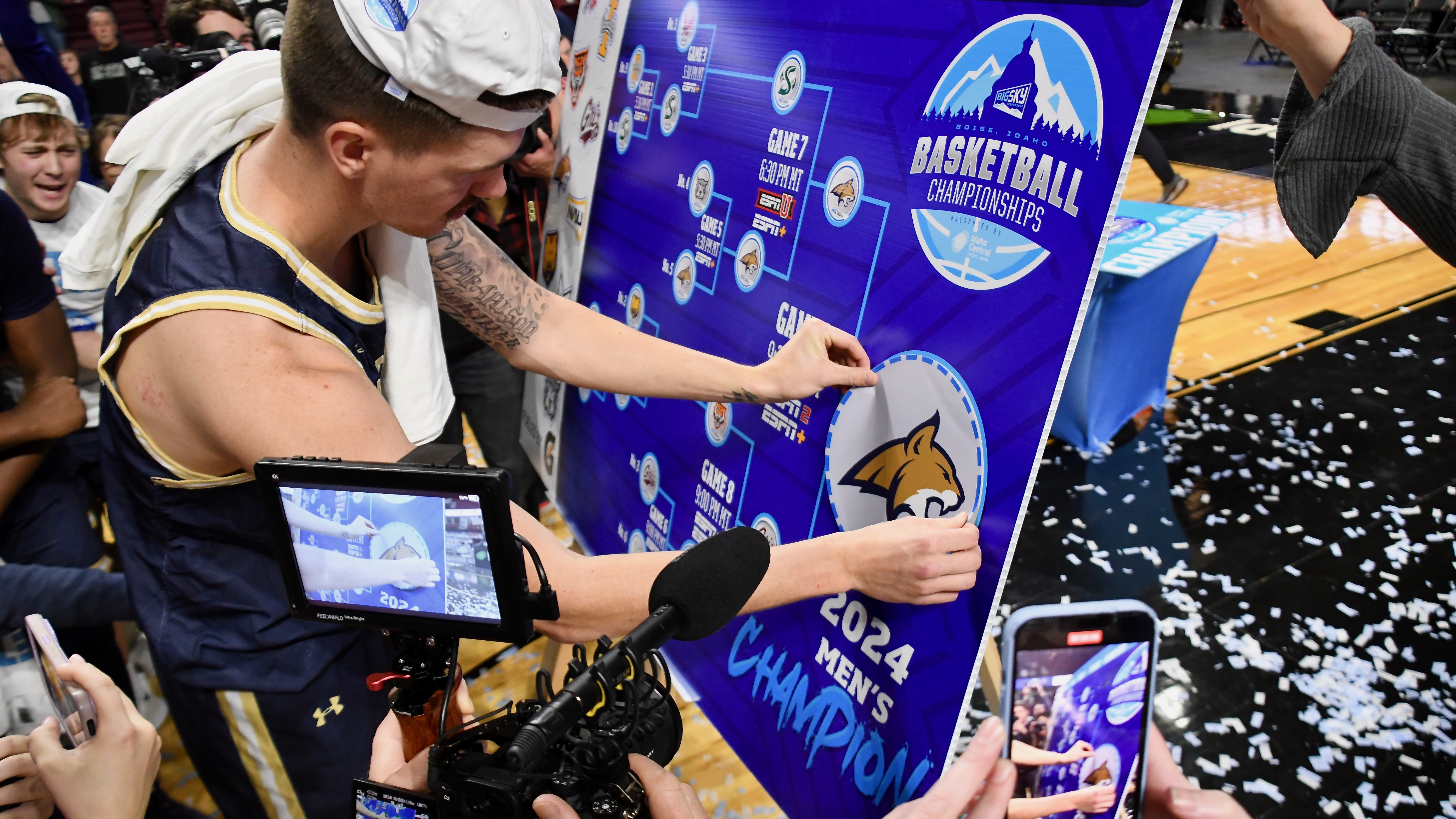 Montana State men's basketball celebration