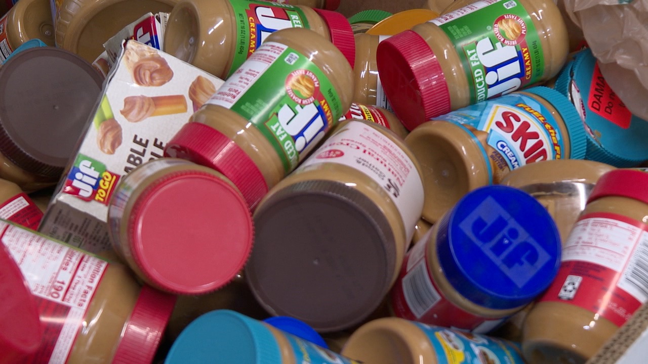 Peanut Butter ready to be given away at Second Harvest