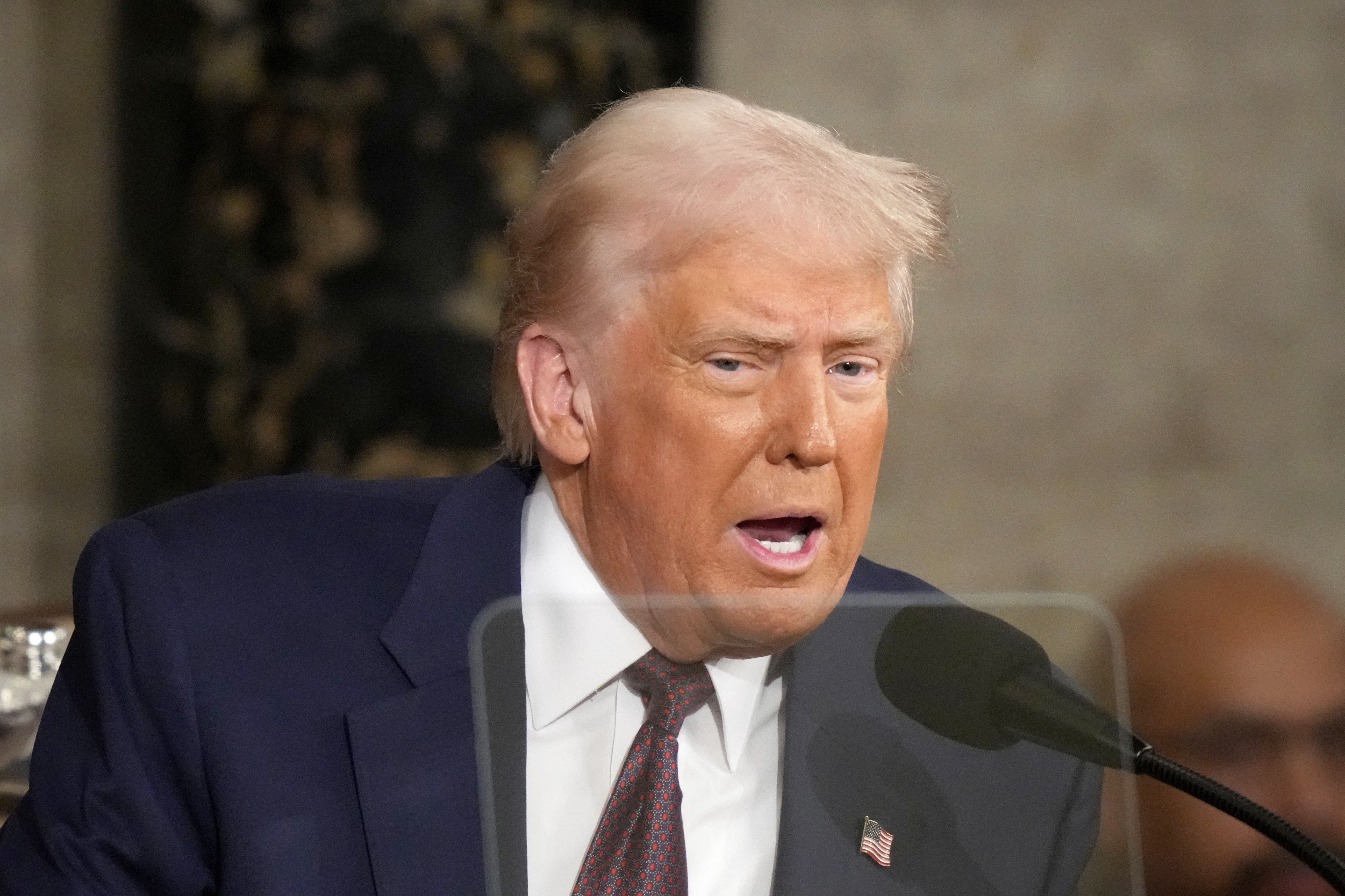 President Donald Trump addresses a joint session of Congress at the Capitol in Washington, Tuesday, March 4, 2025.
