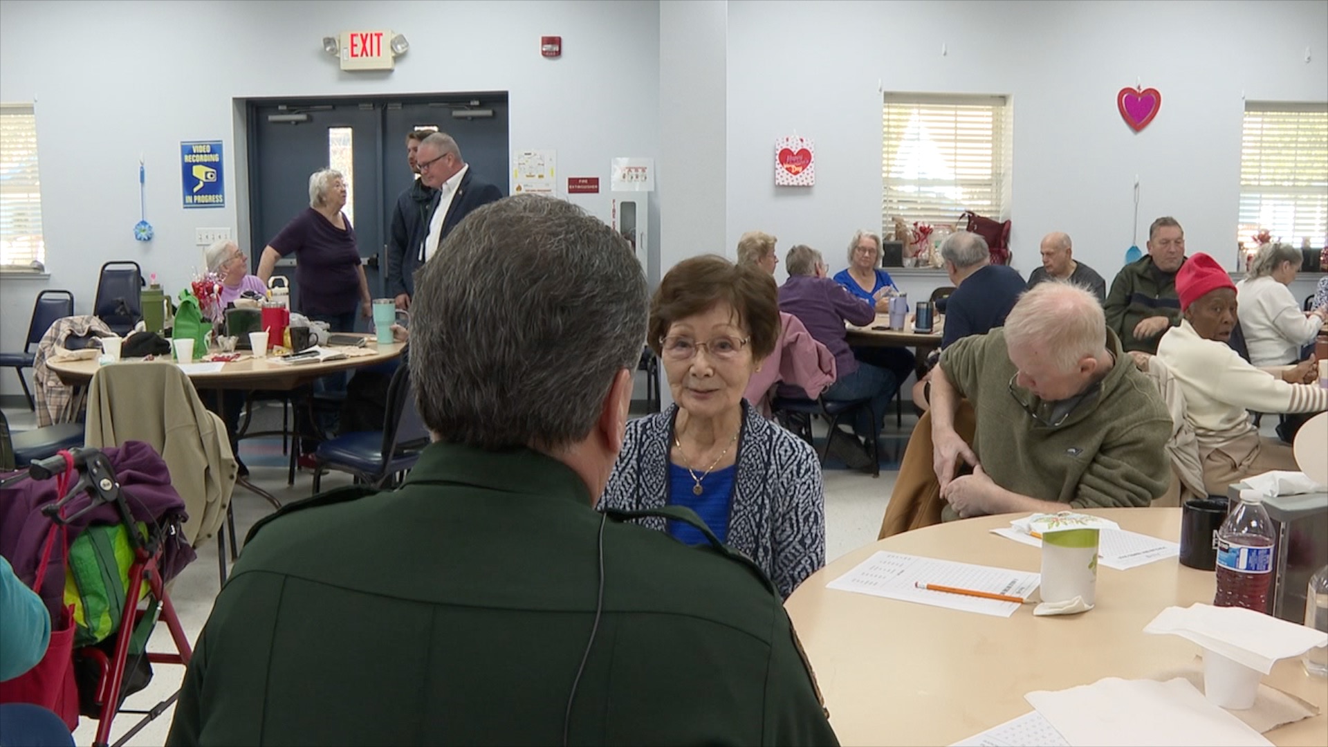 WCSO officer speaking with Keiko Stull