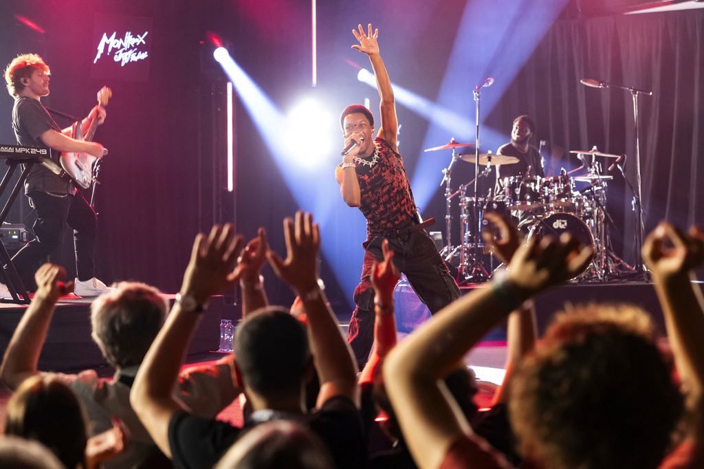 American singer-songwriter, David Anthony Burke, aka D4vd, performs on the Casino stage during the 58th Montreux Jazz Festival (MJF), in Montreux, Switzerland, July 19, 2024.