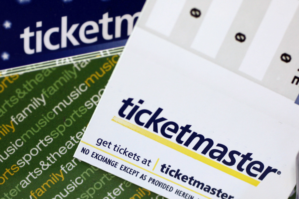 In this May 11, 2009 file photo, Ticketmaster tickets and gift cards are shown at a box office in San Jose, Calif. 