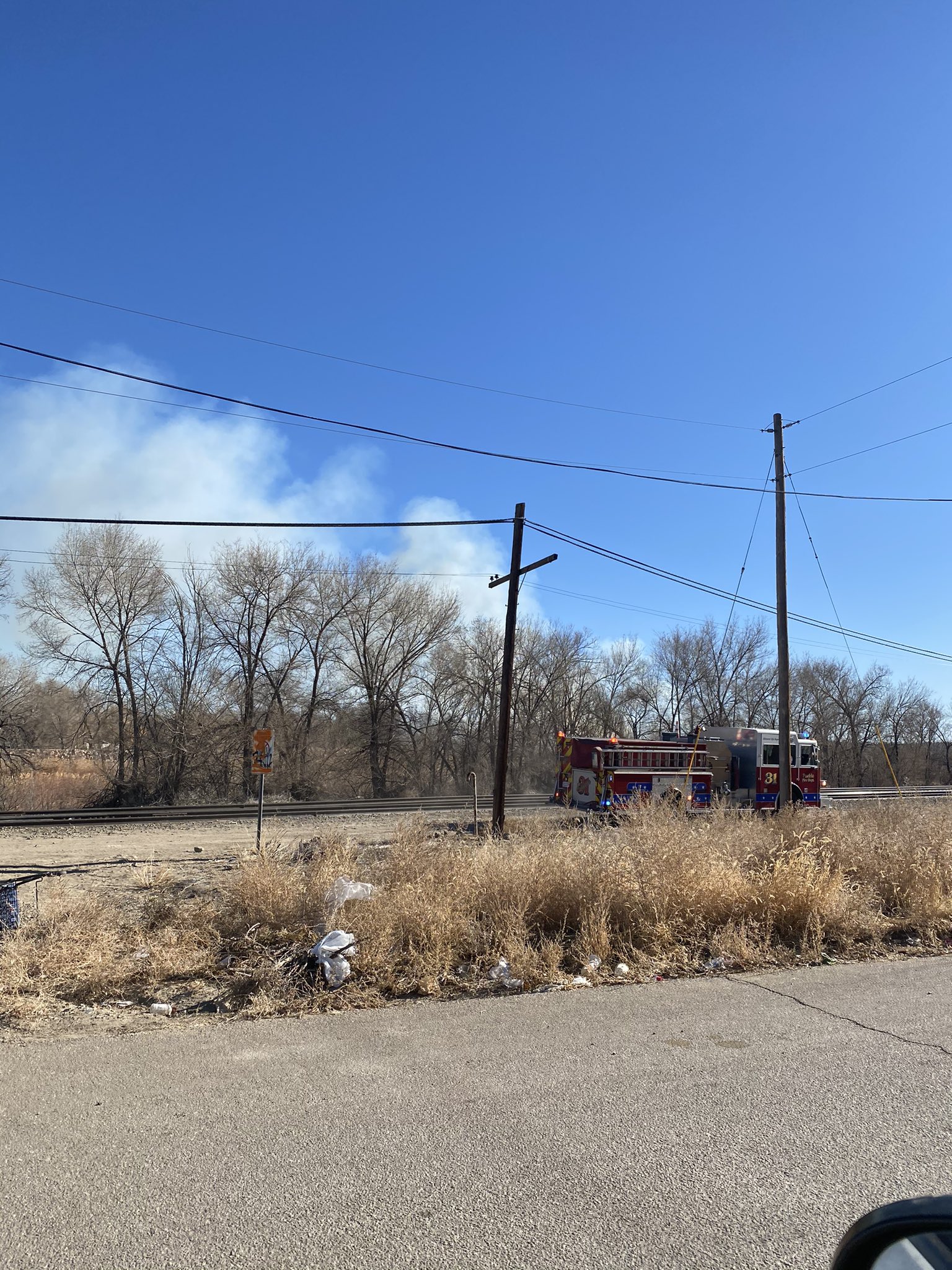 Fire burning just on the backside of S. Dayton Avenue in Pueblo.