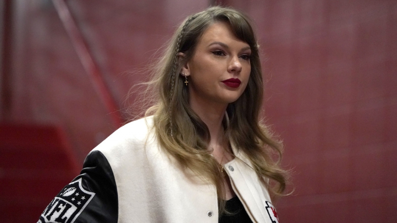 Taylor Swift attending a Kansas City Chiefs game.