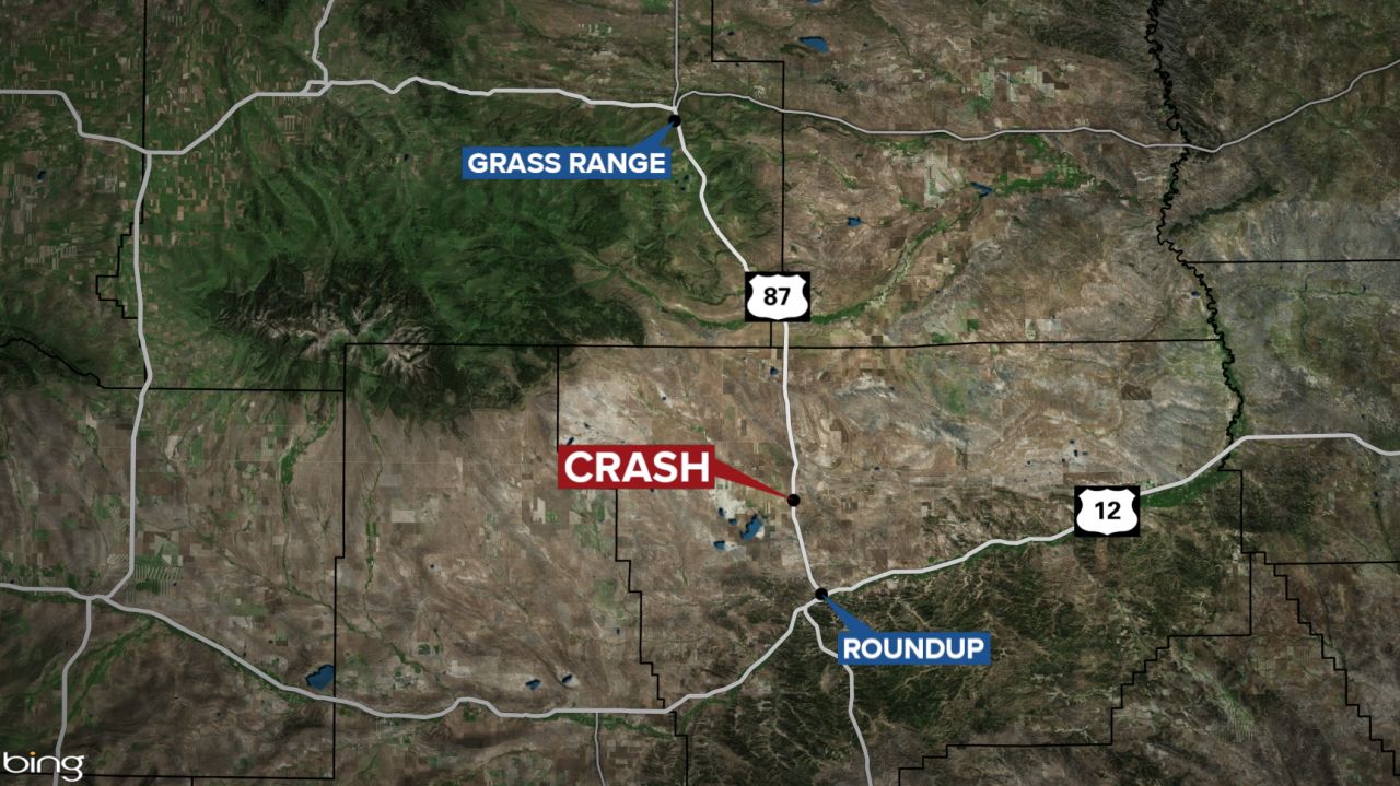 A man died in a 2-vehicle crash in Musselshell County