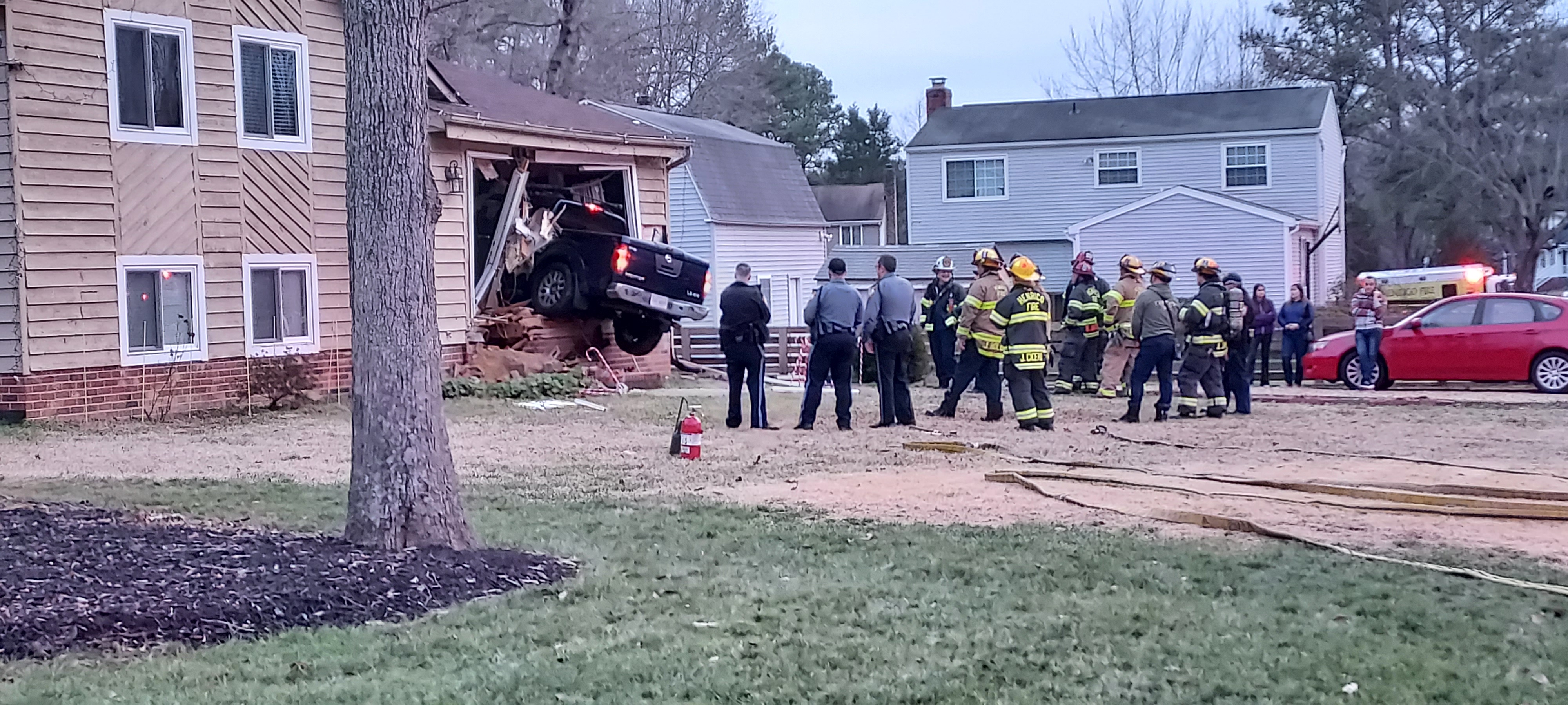Truck crashes into Henrico home after driver suffers medical emergency