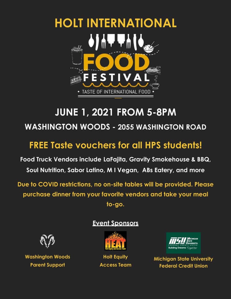 Holt international food festival flyer