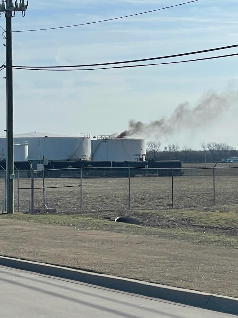 PHOTO- Tanker fire at Port of Catoosa 