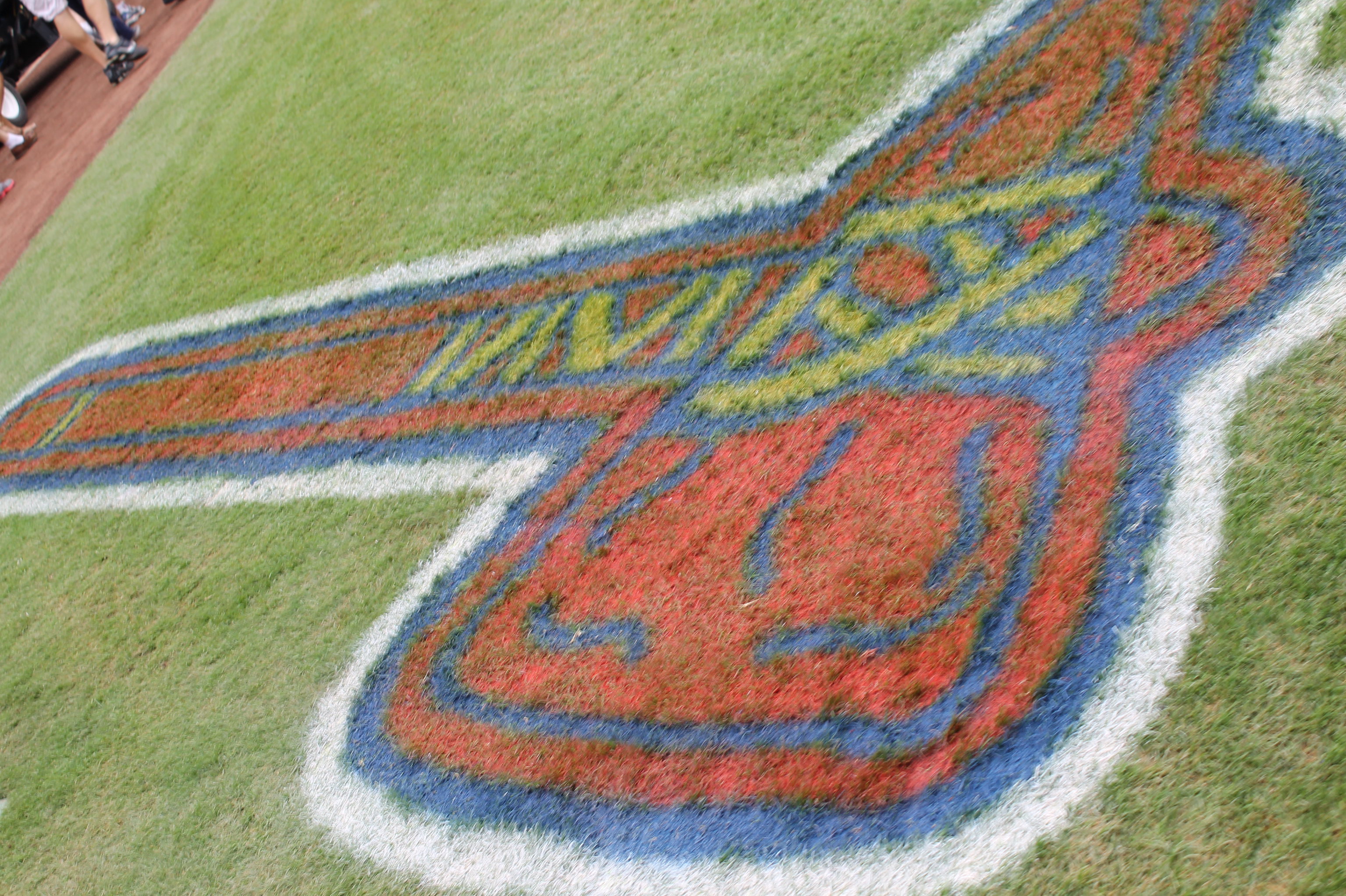 Atlanta Braves tomahawk on the field