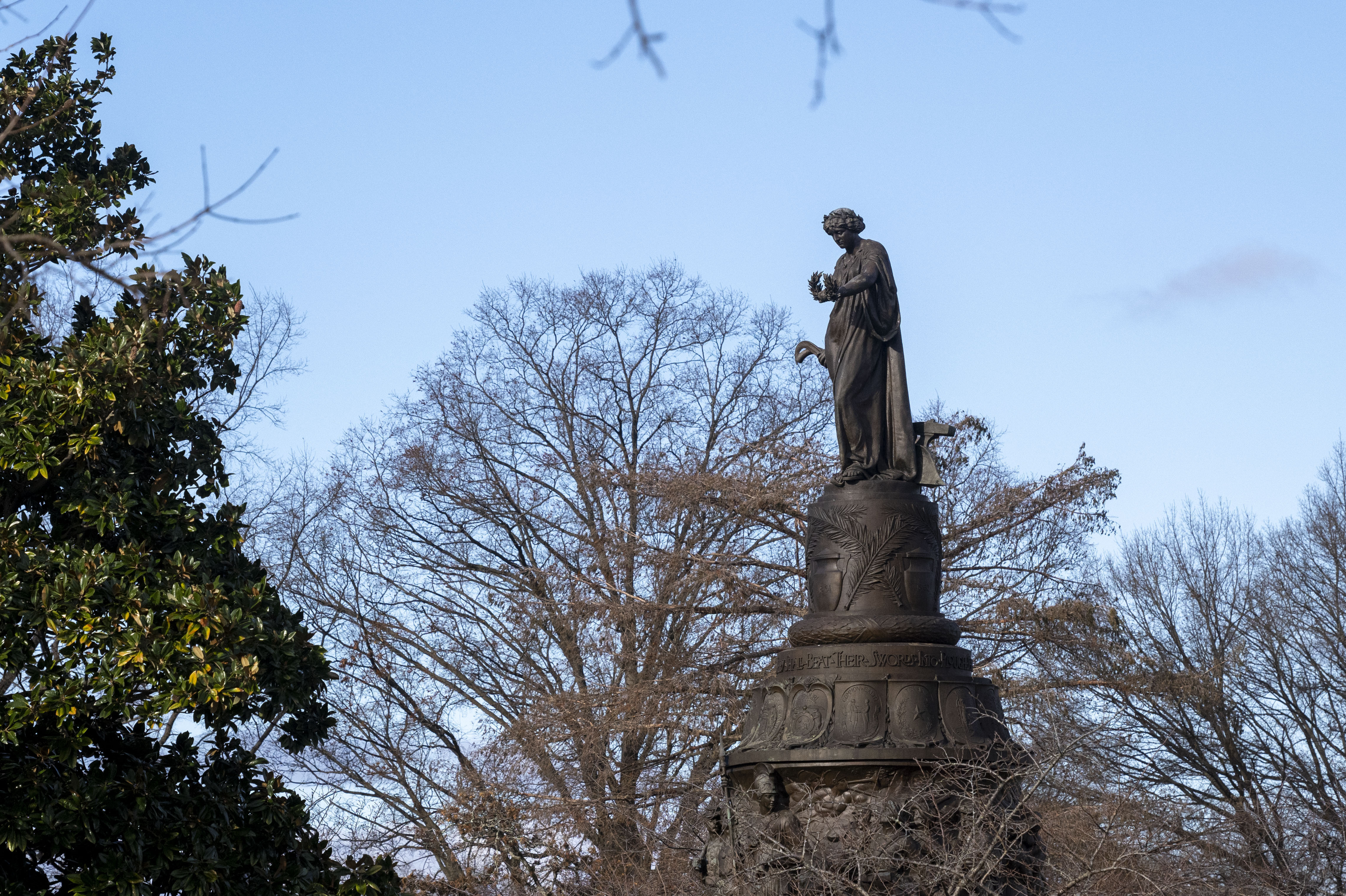 A Confederate Memorial is seen in Arlington National Cemetery in Arlington, Va., Dec. 18, 2023. 