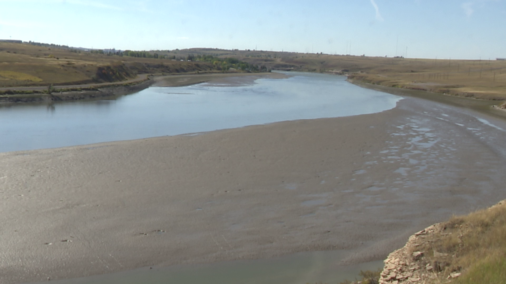 Draw-down of reservoir above Rainbow Dam (September 2022)