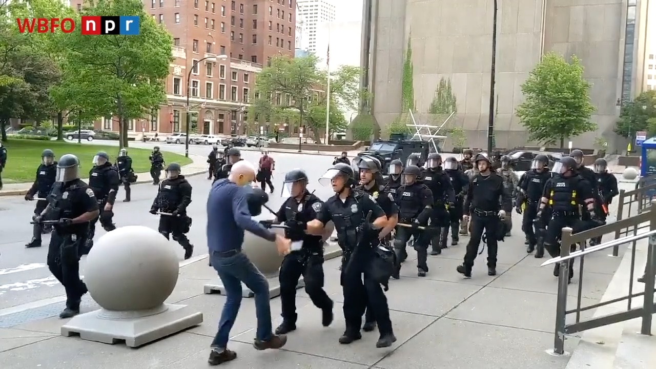 Two suspended Buffalo Police officers seen shoving older man set to be arraigned Saturday morning