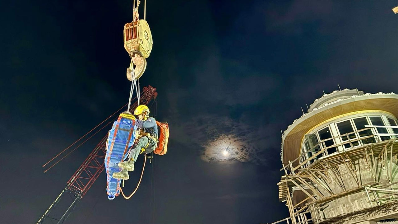 A worker was rescued by Palm Beach County Fire Rescue in Jupiter on July 16, 2024.