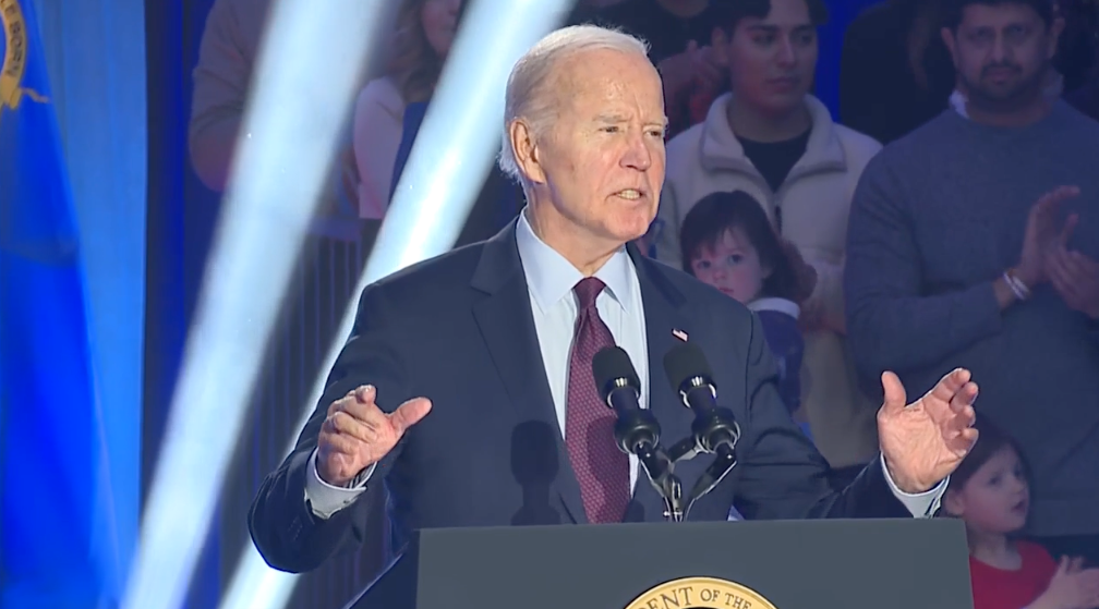 President Joe Biden speaks in the Historic Westside on February 4, 2024