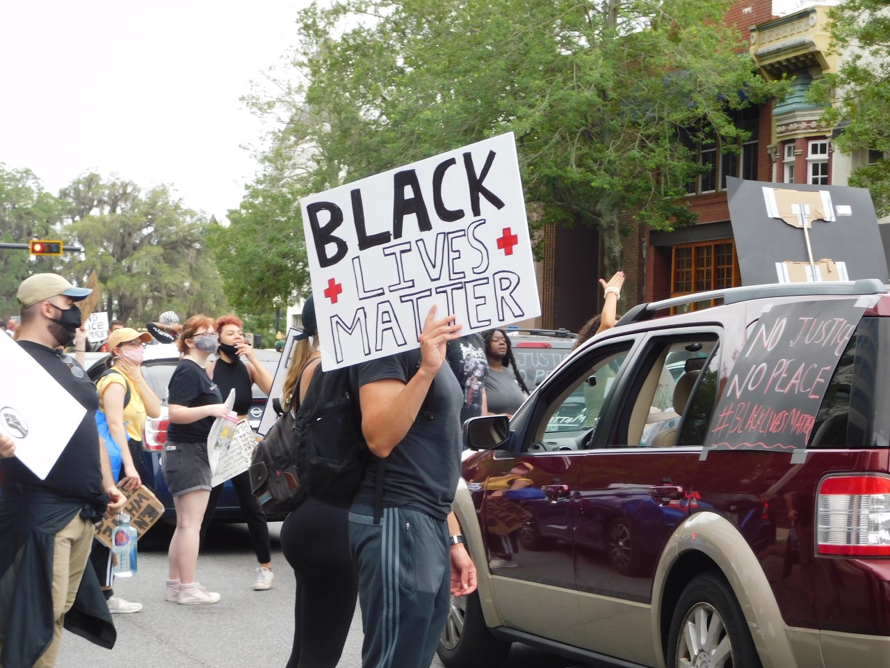 Justice for Humanity walk, Black Lives Matter sign
