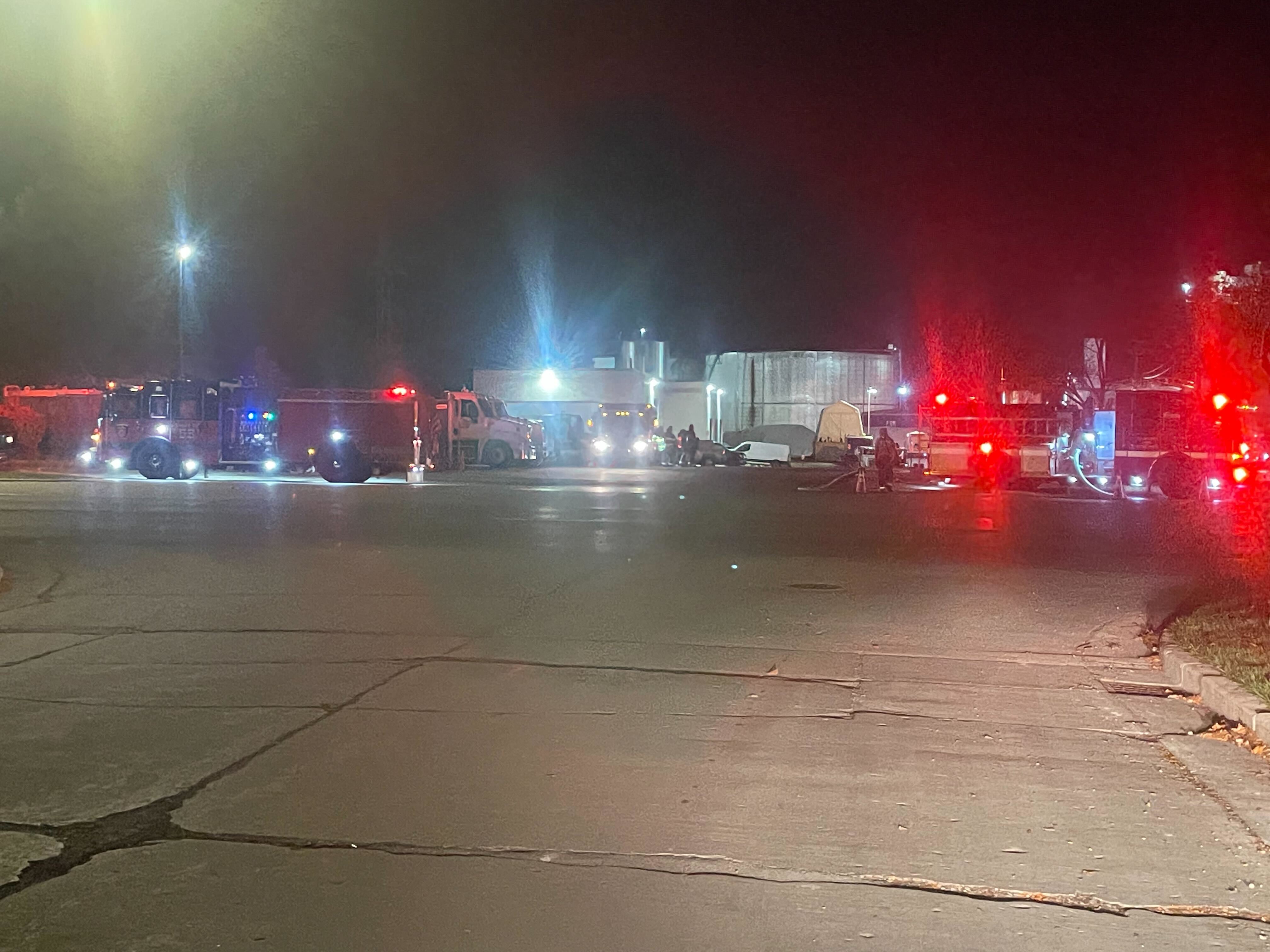 Fire at asphalt contactor facility 