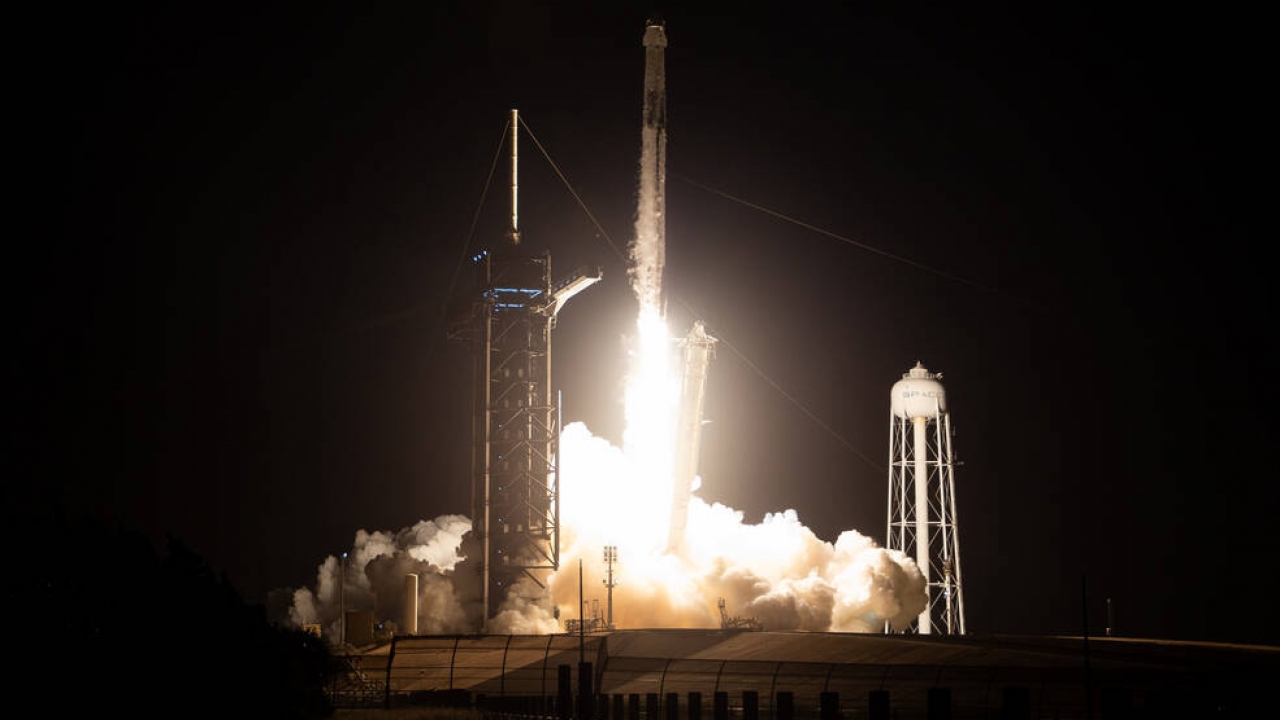 A SpaceX Falcon 9 rocket.