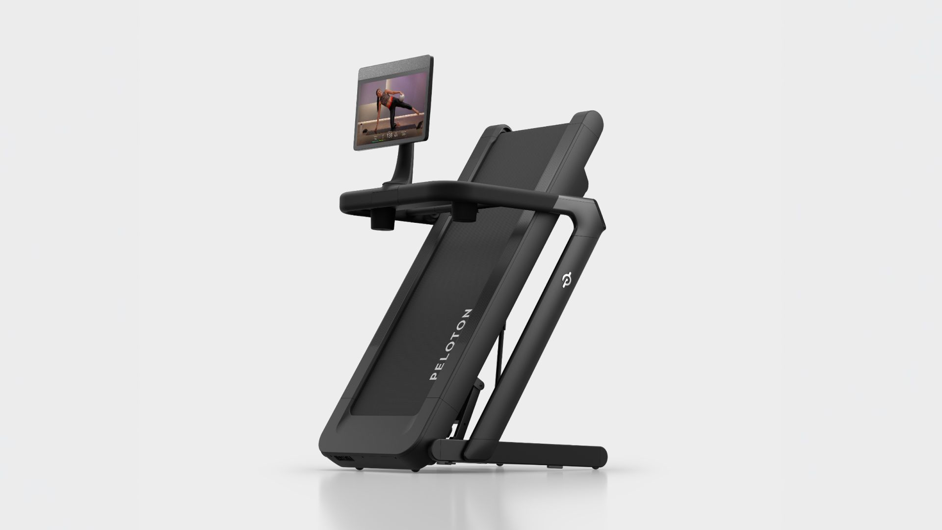 Peloton Tread Flex takes up about half the space when folded.