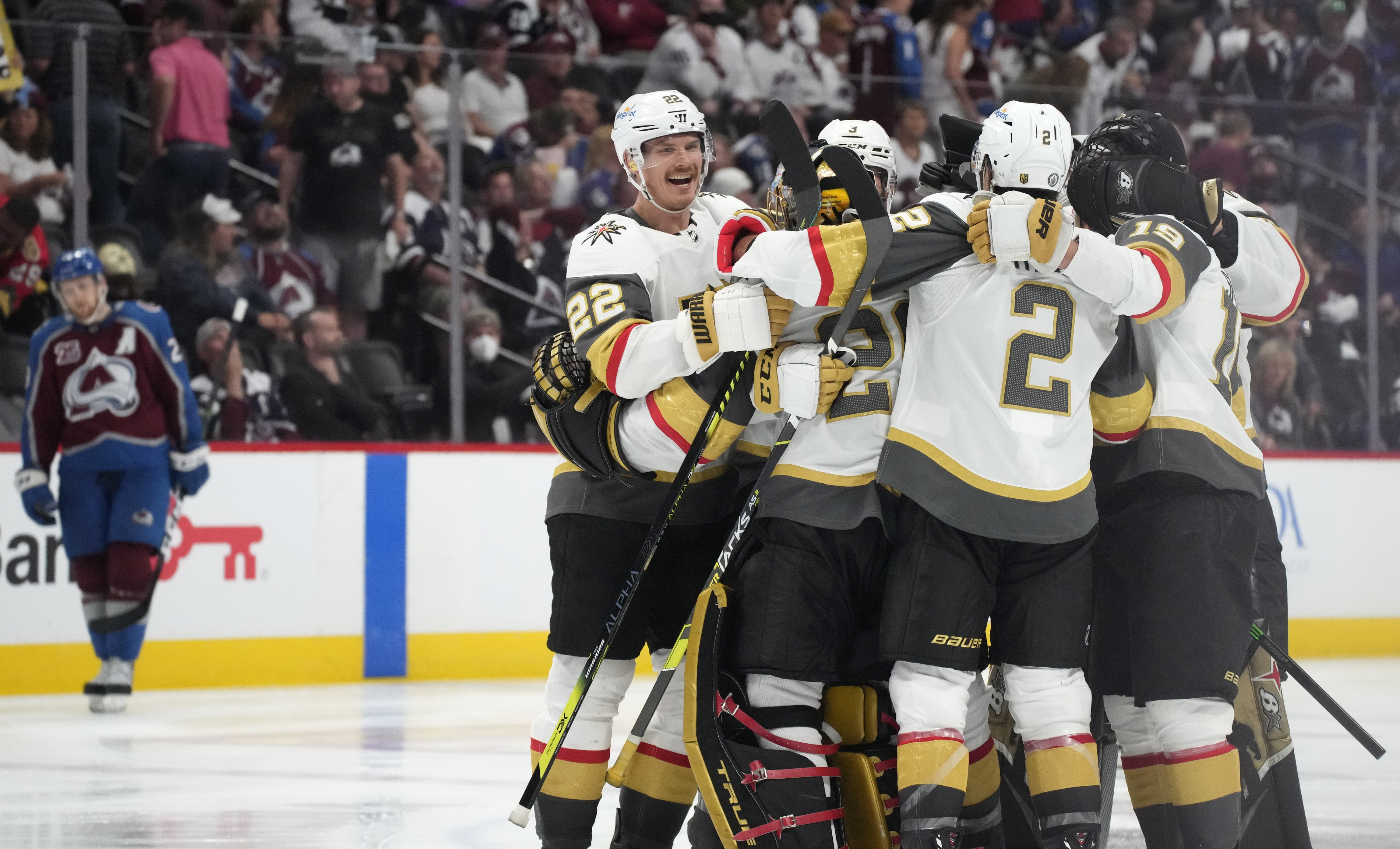 Stone scores early in OT, Knights beat Avs 3-2 in Game 5