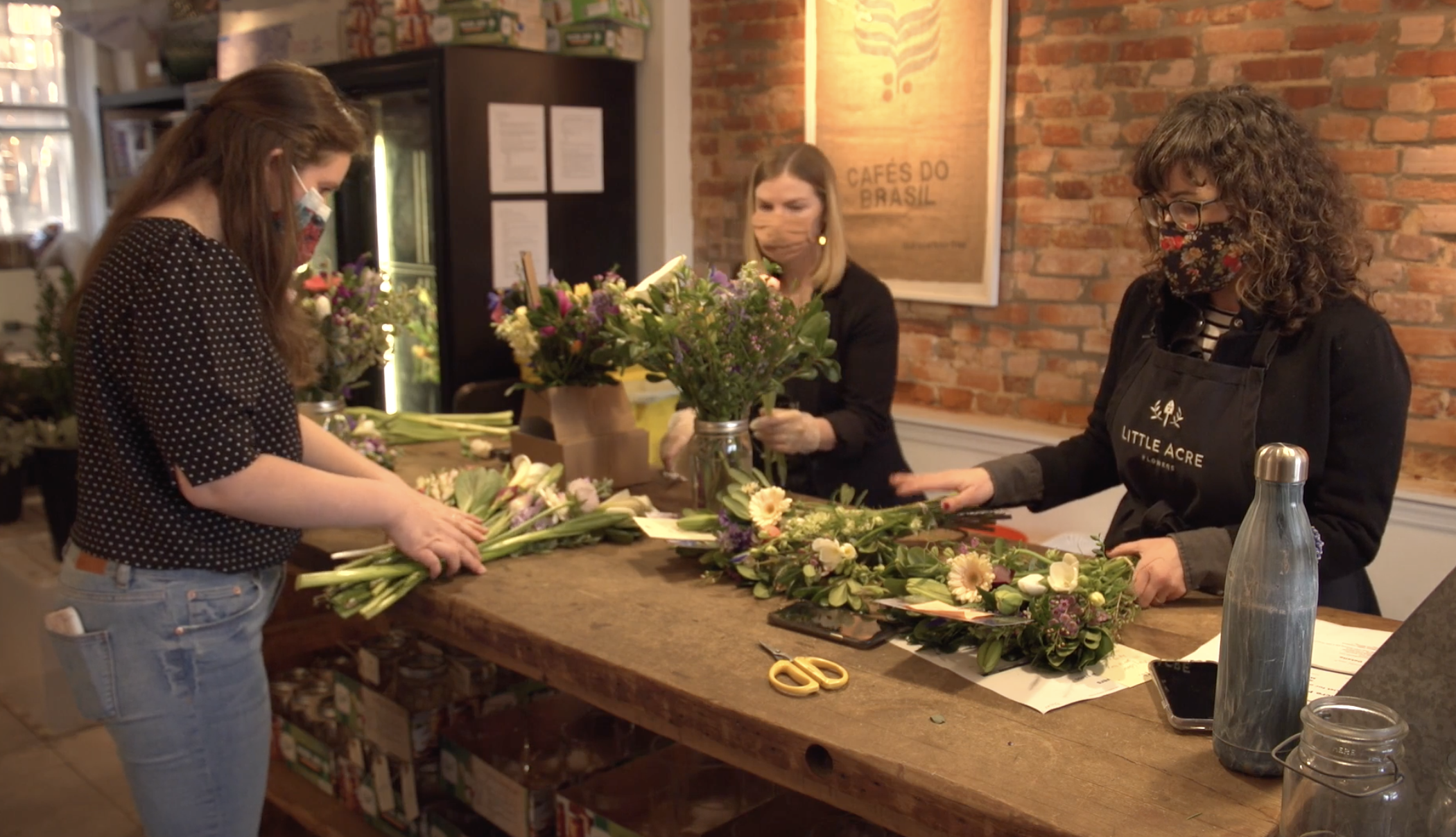 At Little Acre Flowers in Washington, D.C., the initial uncertainty of the pandemic and its economic impact caused owner Tobie Whitman (right), to move her small business into an all-delivery service.