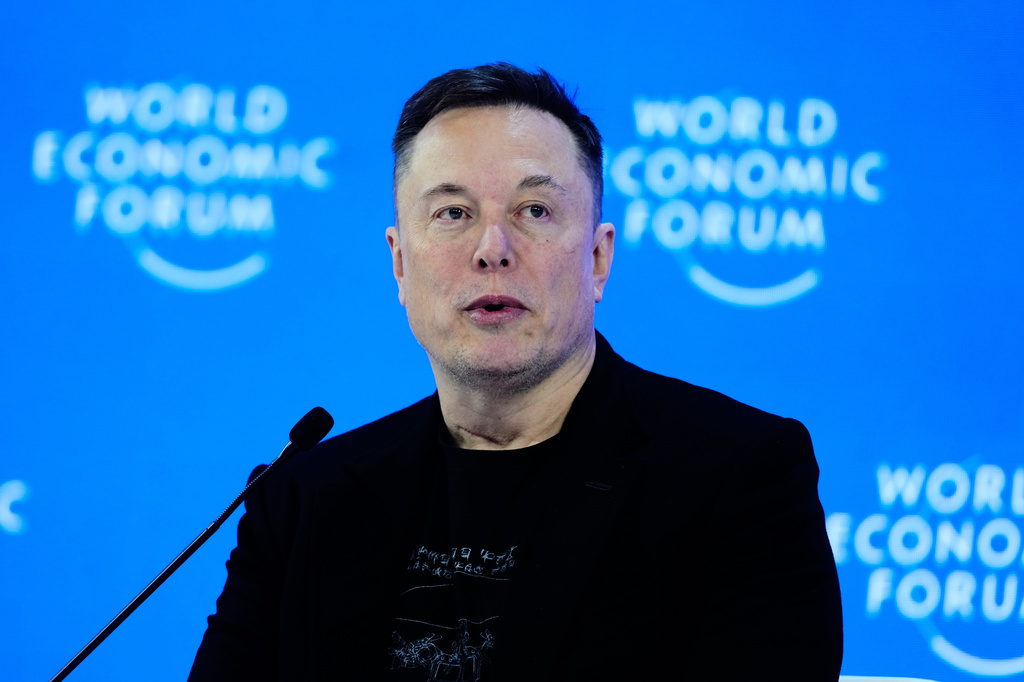 Elon Musk attends the annual meeting of the World Economic Forum in Davos, Switzerland, Jan. 22, 2026. 