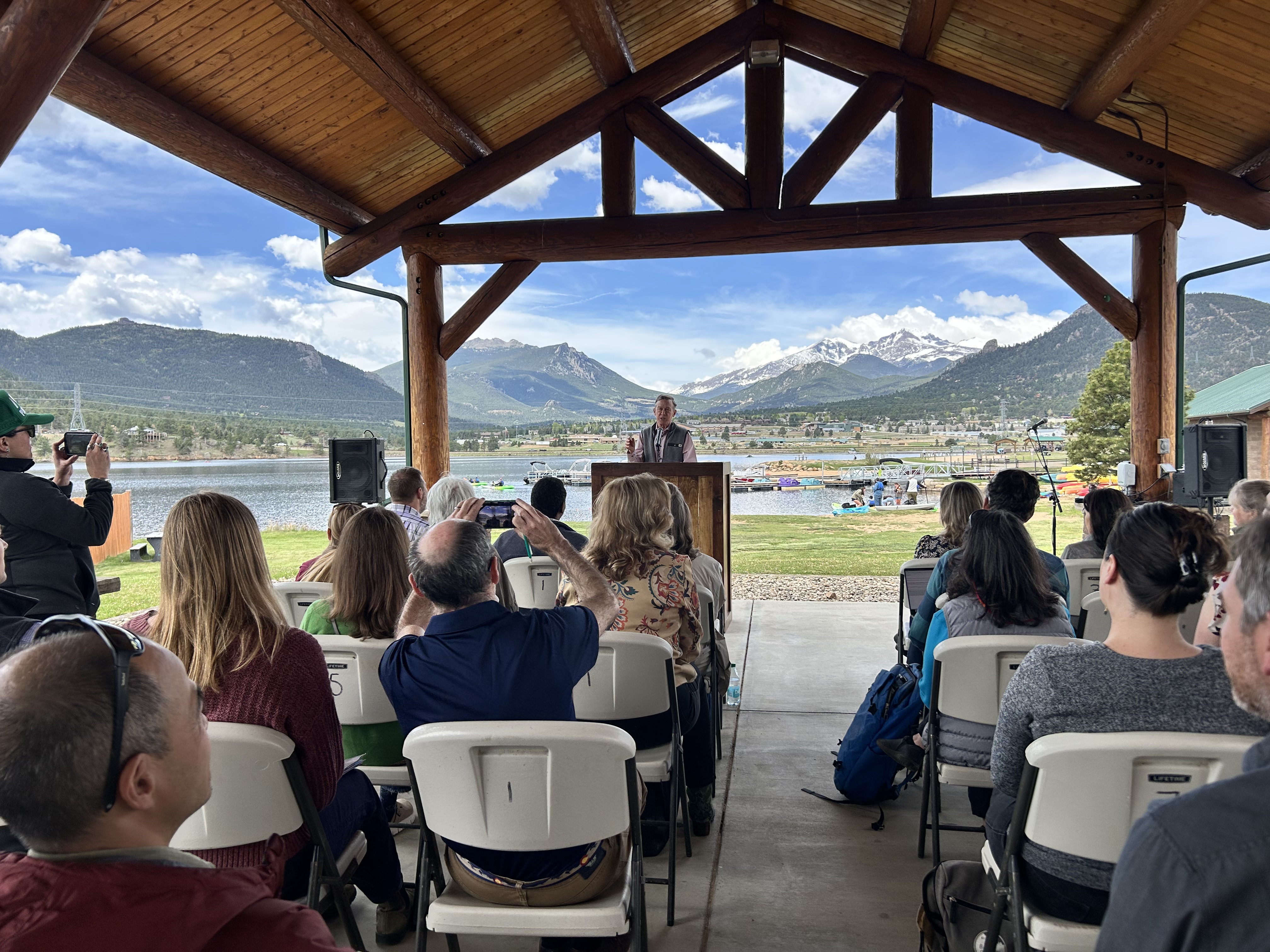 Senator John Hickenlooper in Estes Park