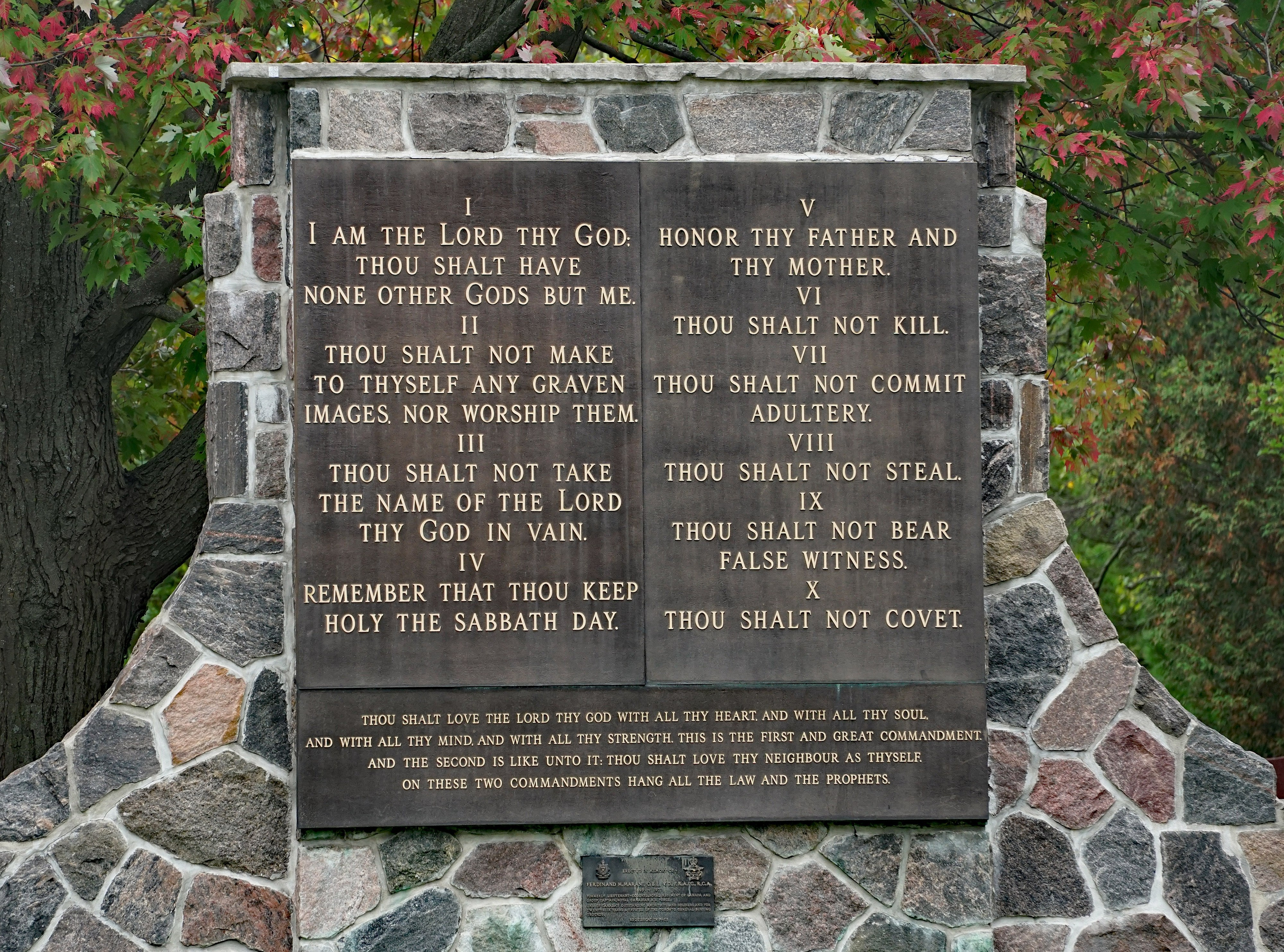 Monument to the Ten Commandments.