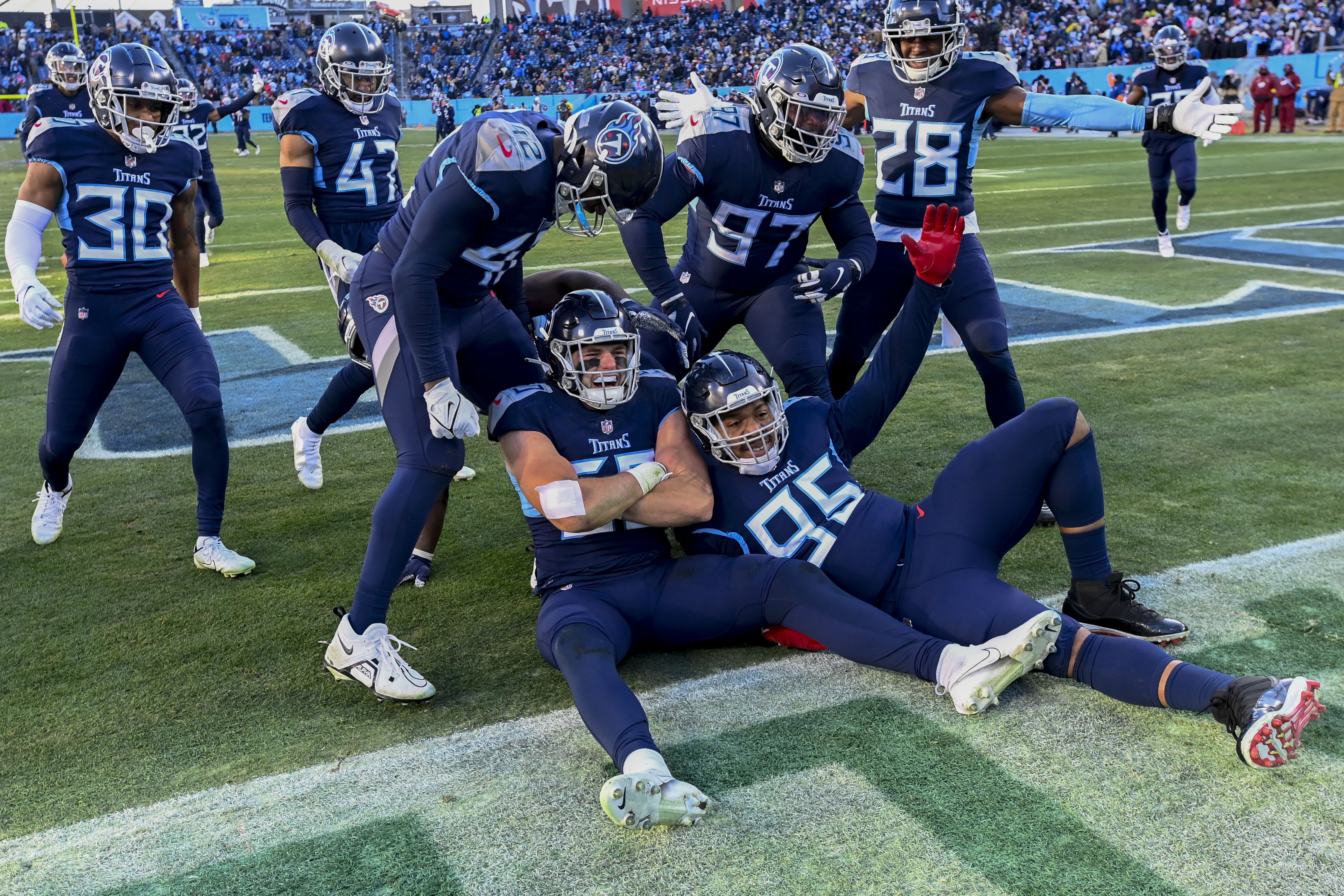 Texans Titans Football team touchdown celebration