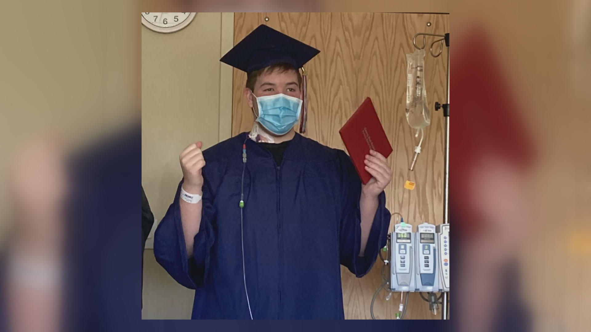 Liberty High School student diagnosed with Leukemia weeks before graduation, graduates in hospital room 