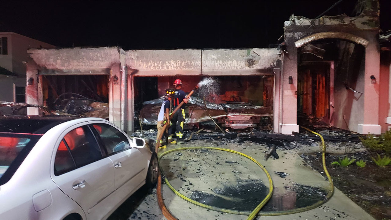 Home burned by fireworks