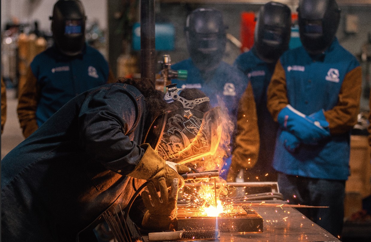 Welding training at CCBC 