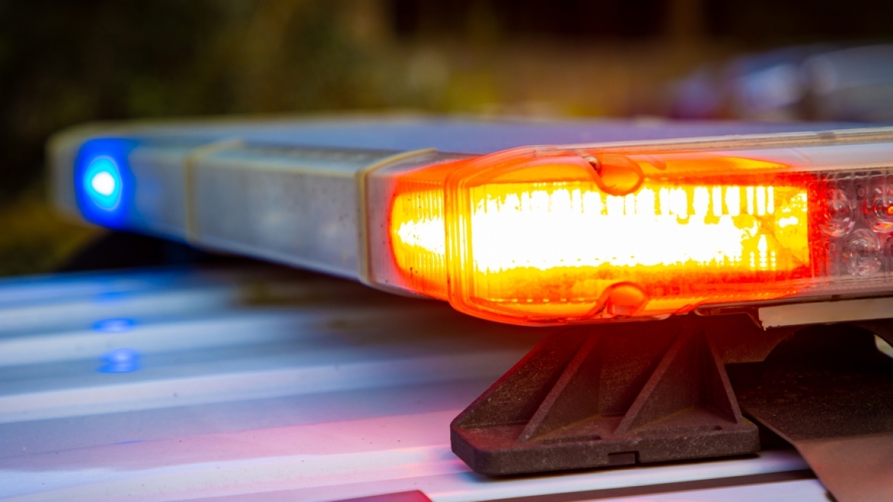 Police lights on a patrol car