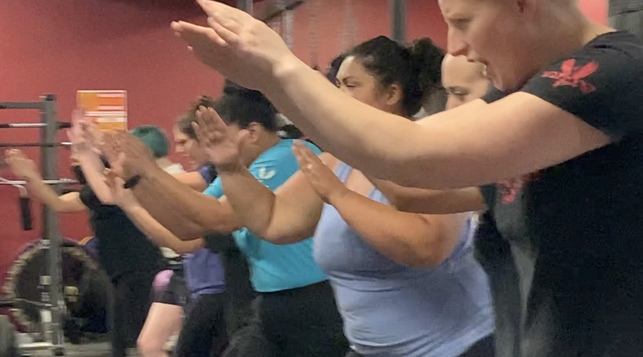 Self-defense students