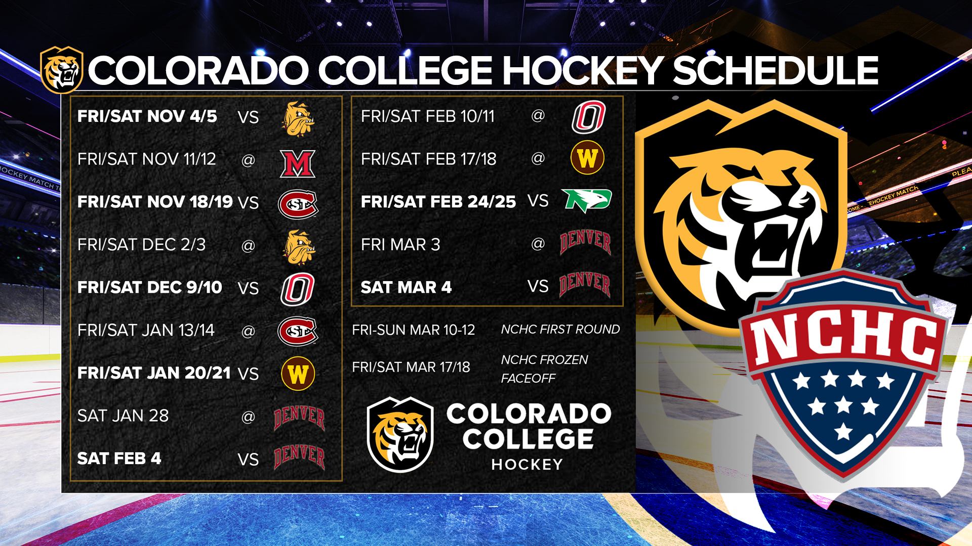 Colorado College hockey announces 2022-2023 NCHC schedule