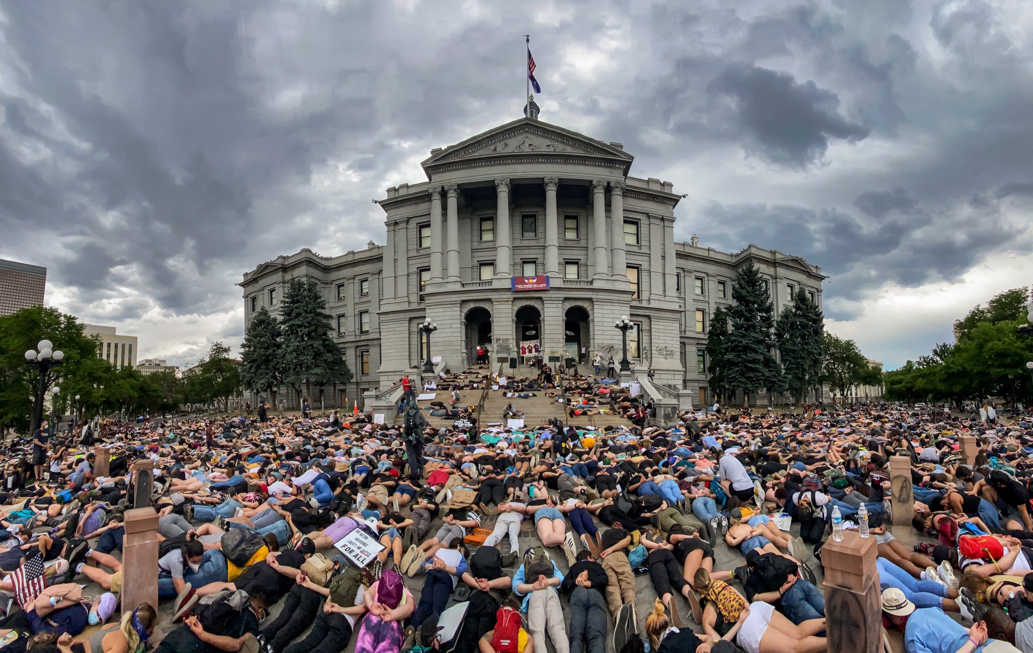 denver protests lie down