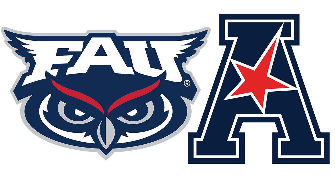 FAU Owls American Athletic Conference logos side by side
