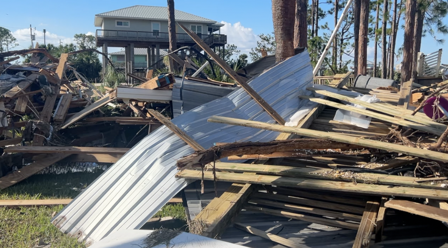 Damage from Hurricane Helene at Dekle Beach