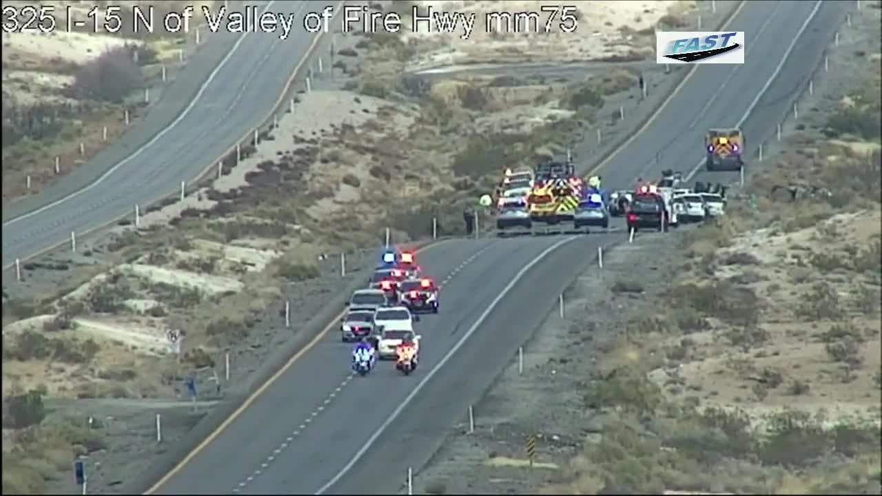 Procession begins for fallen officer killed in wrong-way I-15 crash