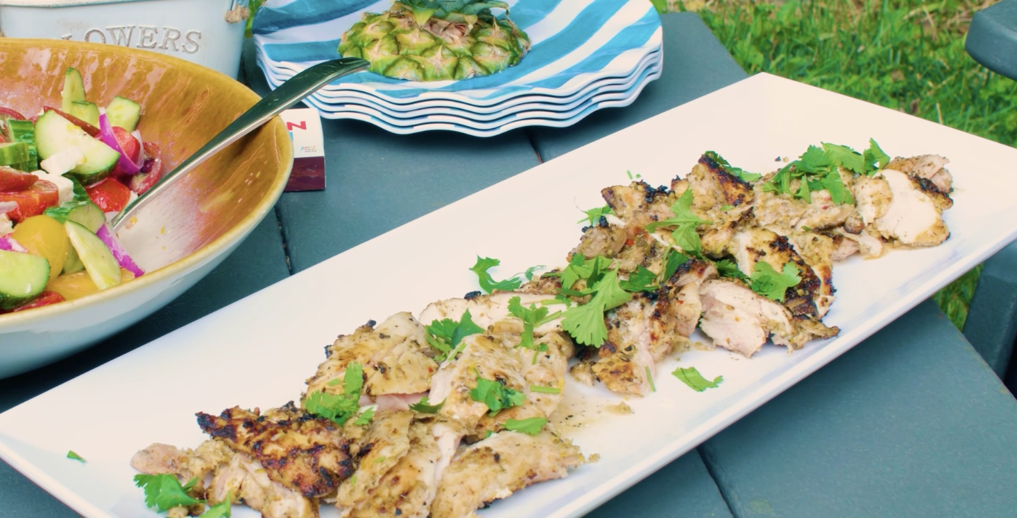 Greek-marinated grilled chicken