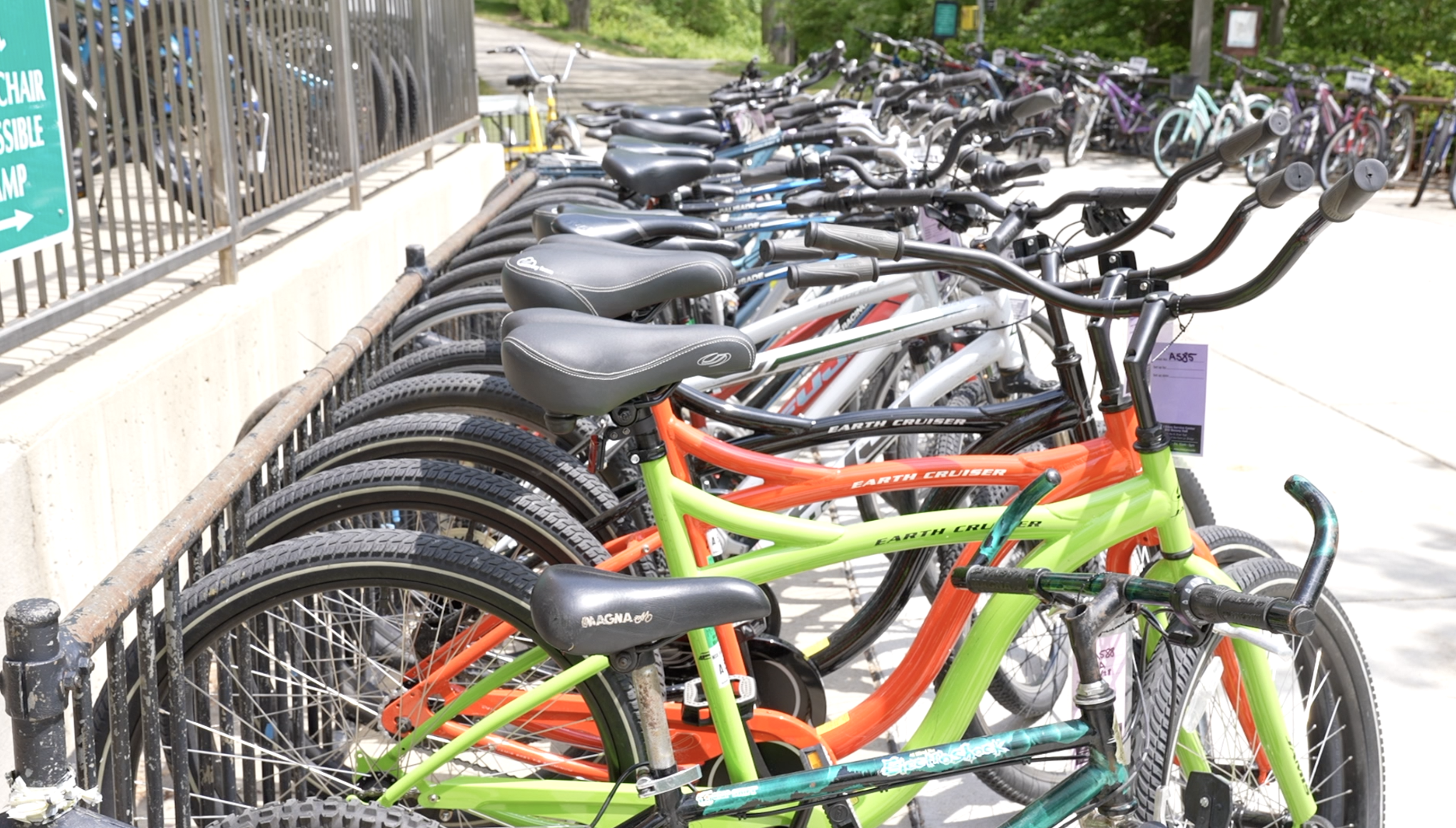 Bike lined up at MSU Bike Service Center
