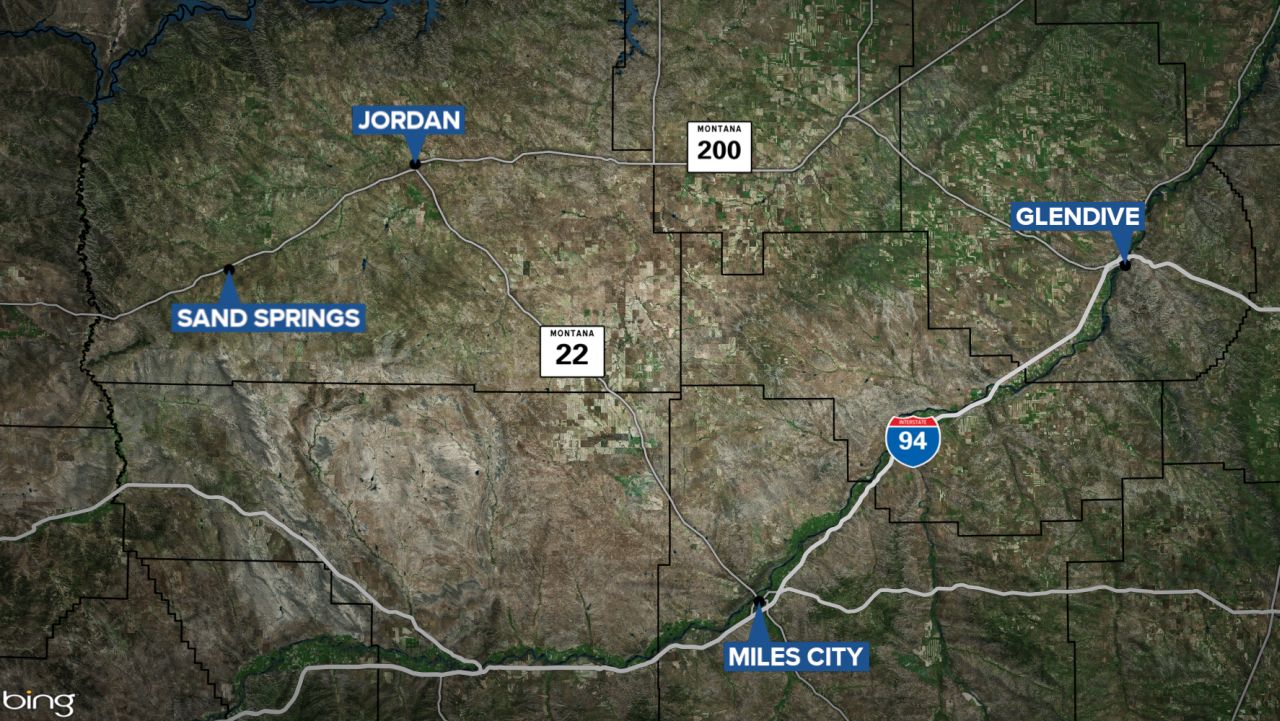 jordan miles city glendive map