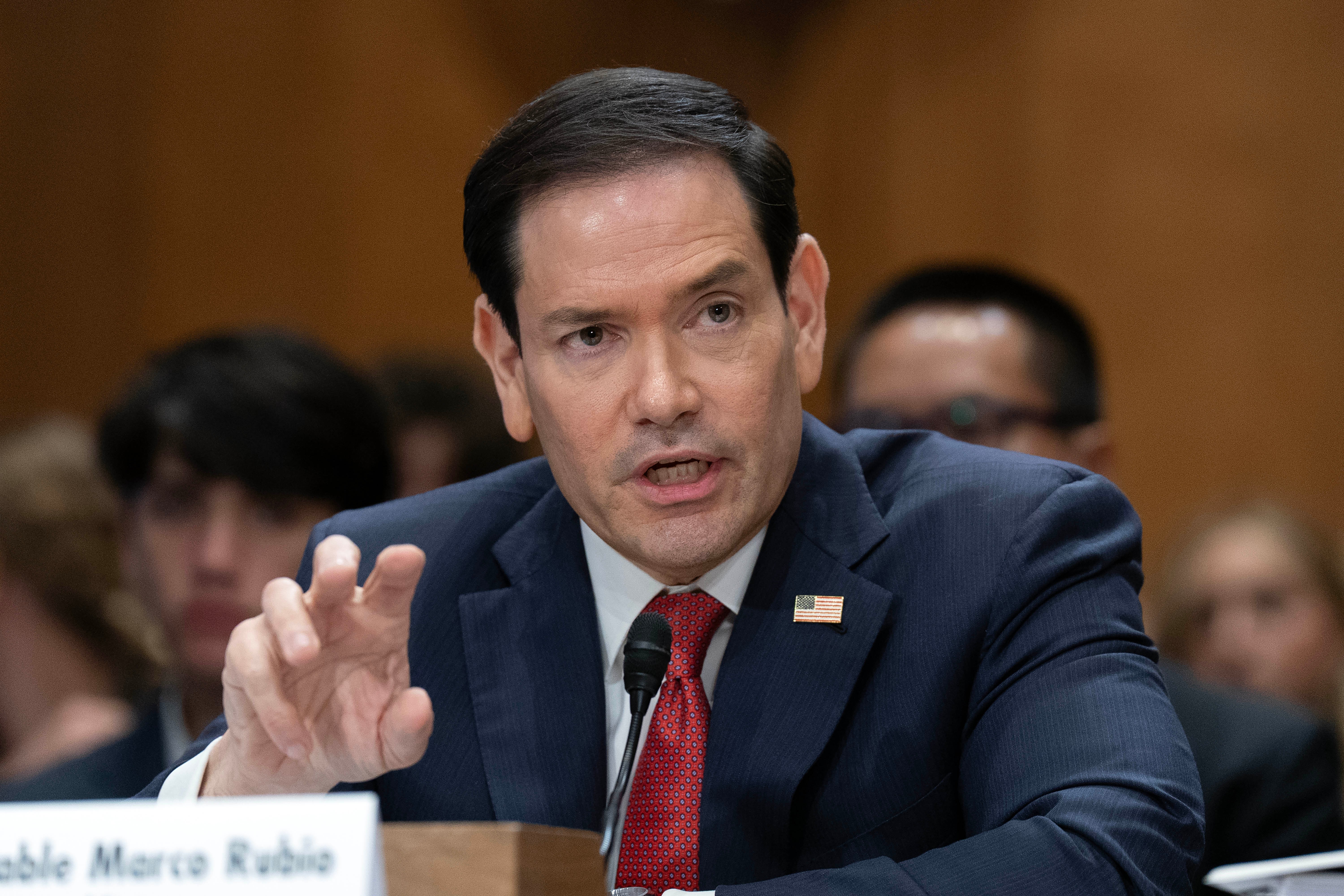 Secretary of State Marco Rubio testifies before the Senate Foreign Relations Committee hearing to Review the FY27 State Department Budget Request on Capitol Hill, Tuesday, June 2, 2026, in Washington.