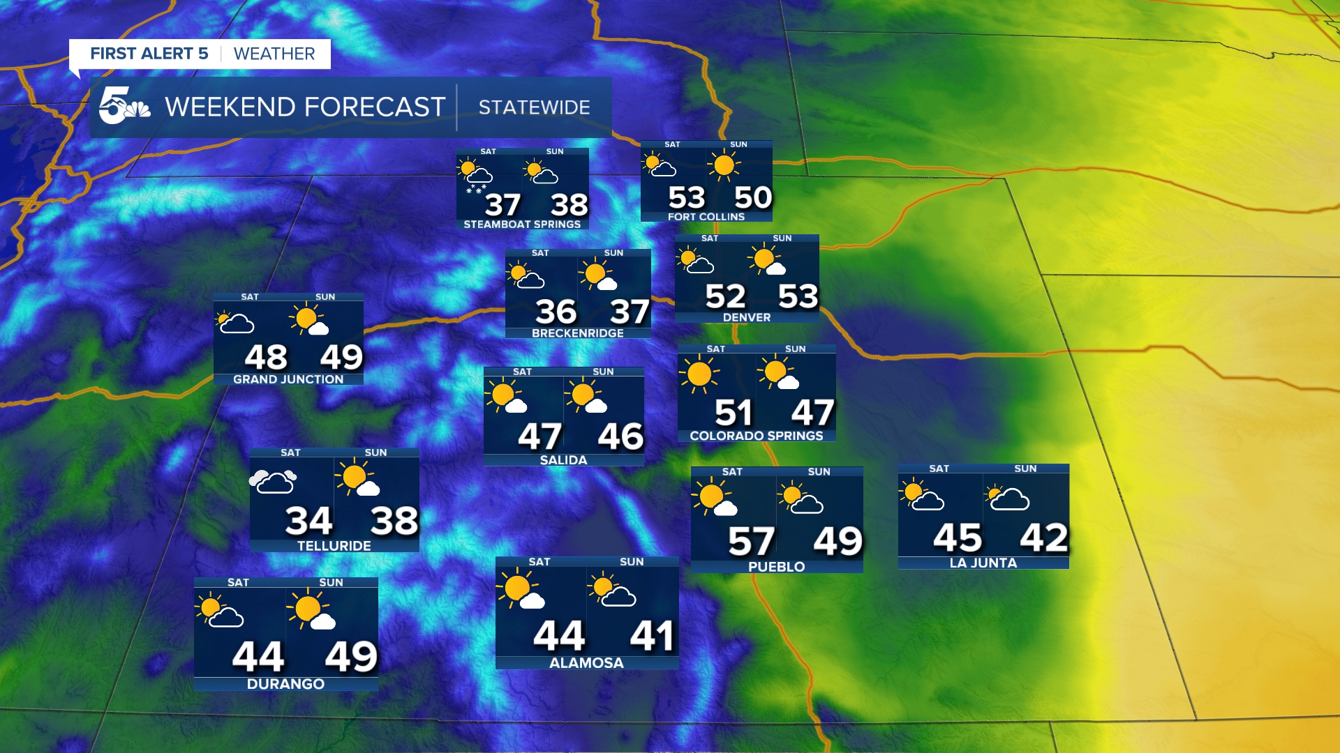 Weekend forecast conditions across Colorado