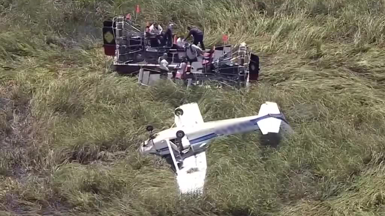 Plane crashes in the Everglades in Broward County