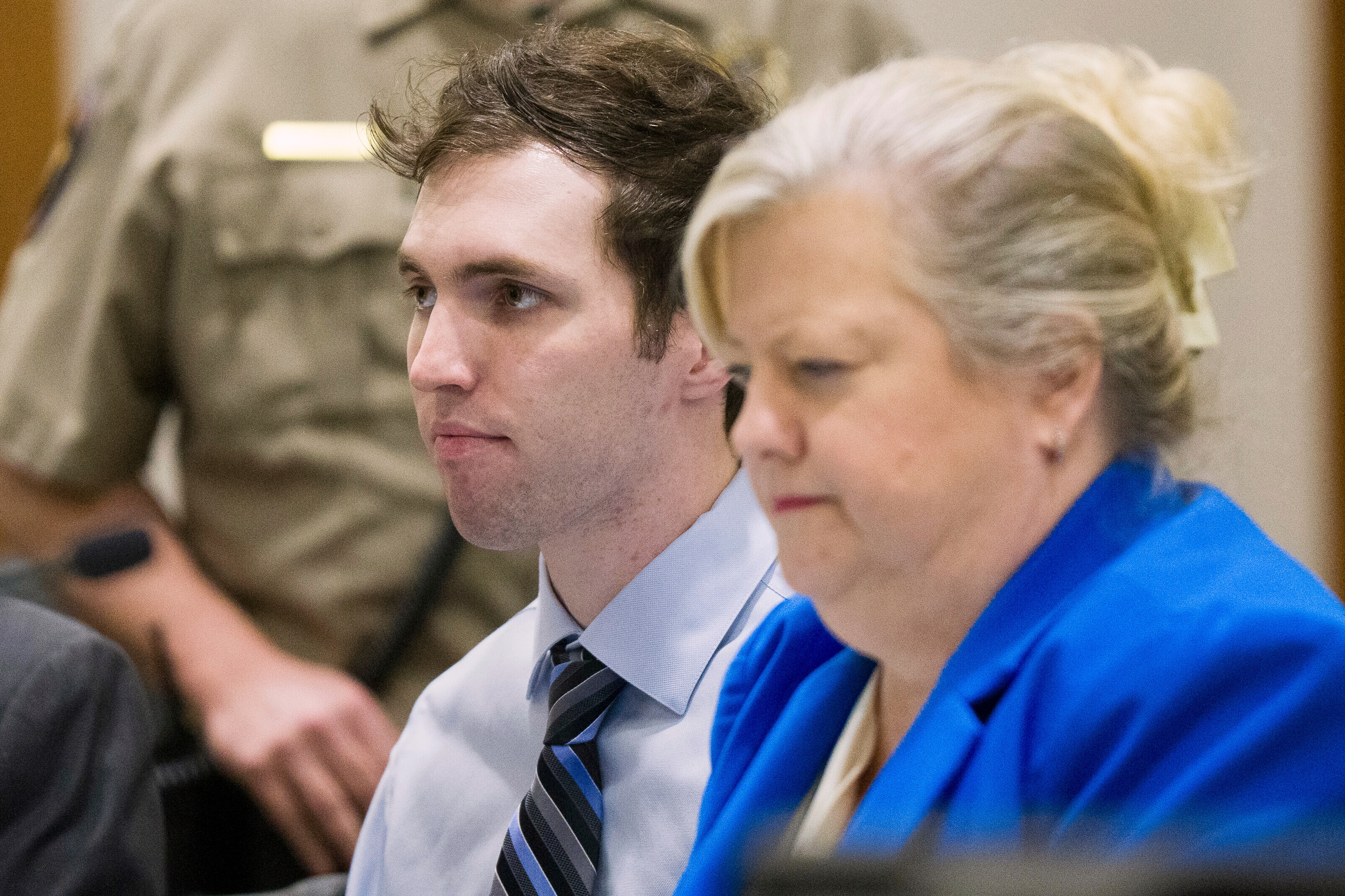 FILE - Tyler Robinson, who is accused of fatally shooting Charlie Kirk, sits beside defense attorney Kathryn Nester during a hearing in 4th District Court in Provo, Utah, on Jan. 16, 2026.