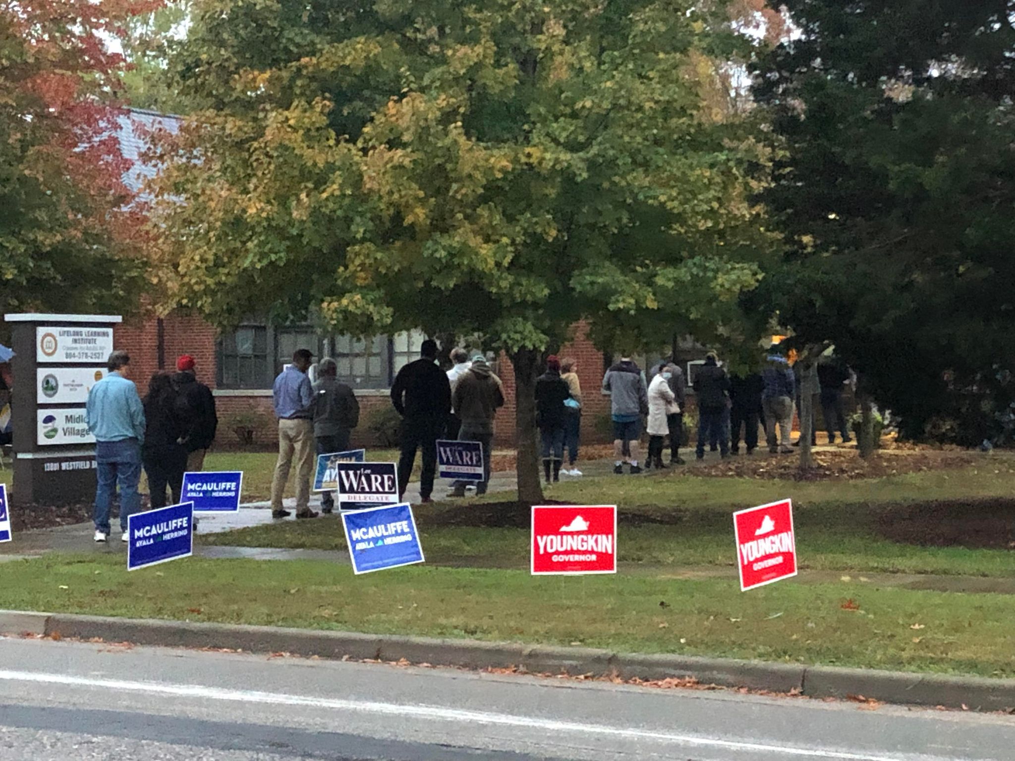 line to vote outside the Life Long Learning Center in Chesterfield County 